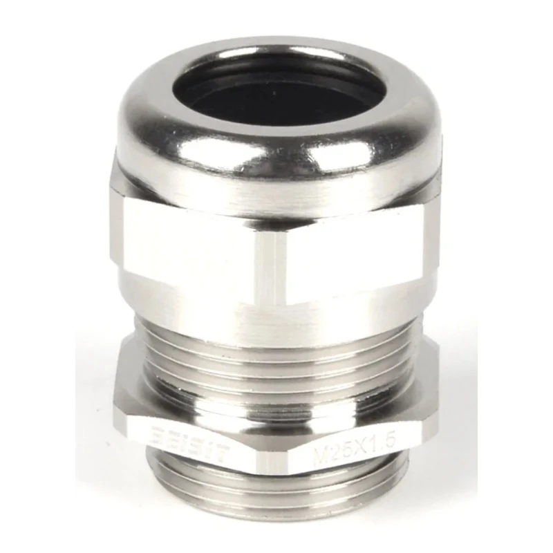RS PRO Metallic Nickel Plated Brass M25 Thread Cable Gland, 9 mm to 16 mm Cable Diameter, IP68 Protection 210-0605