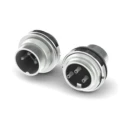 RS PRO 3 Pole Straight Standard DIN Connector Male Panel Mount Screw Lock 4A 100V IP40 210-0250
