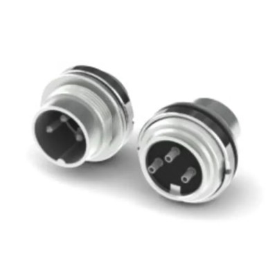RS PRO 3 Pole Straight Standard DIN Connector Male Panel Mount Screw Lock 4A 100V IP40 210-0250