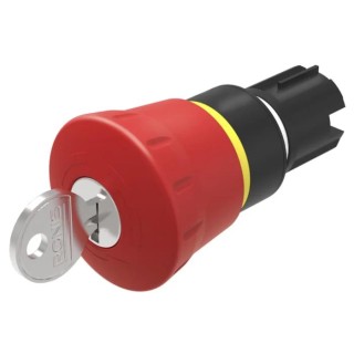 EAO Emergency Stop Push Button Head Key Release Plastic Mushroom 40mm Diameter 45-2C35.1920.110