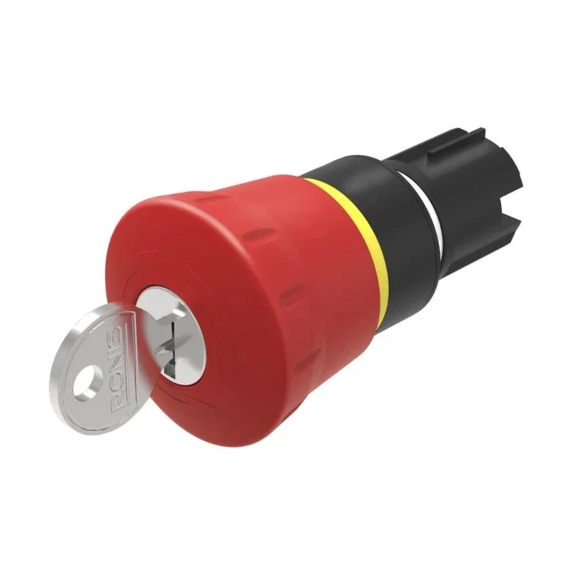 EAO Emergency Stop Push Button Head Key Release Plastic Mushroom 40mm Diameter 45-2C35.1920.110