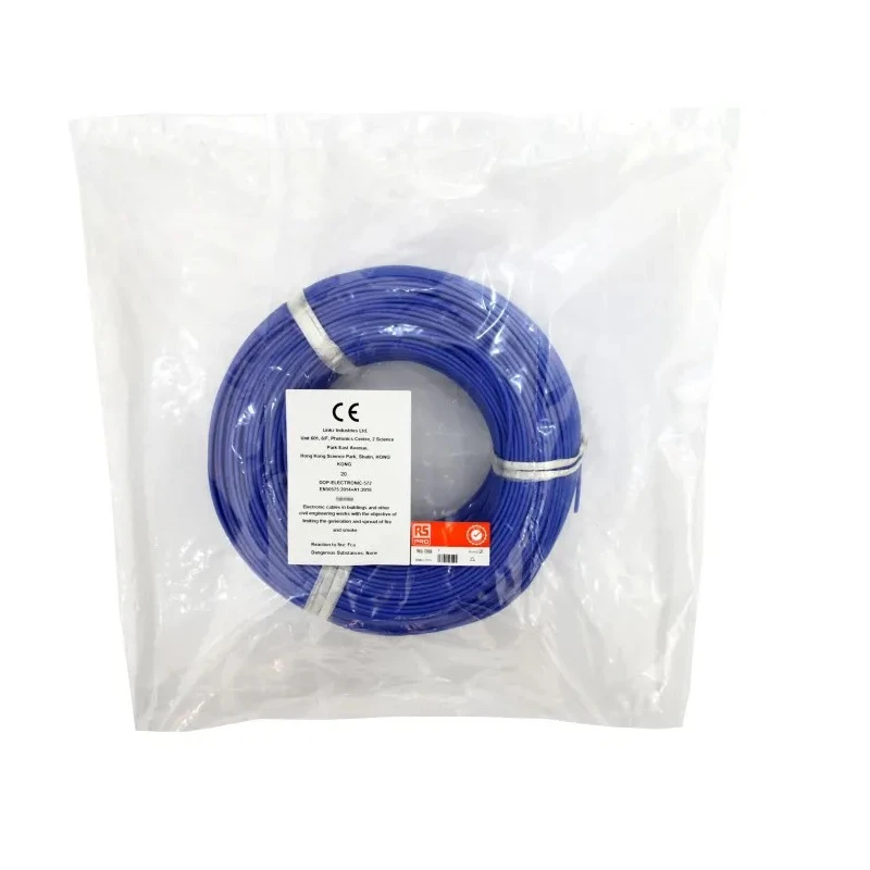 RS PRO Blue Hook Up Wire 462/0.08 mm Core Strands, 5 m Length, Silicone Rubber Insulation, 500V, 200°C Maximum 210-1253