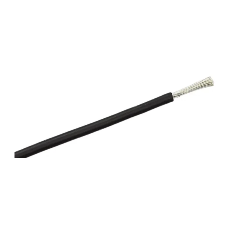 RS PRO Black Hook Up Wire 149/0.08 mm Core Strands, 25 m Length, Silicone Rubber Jacket, 500 V, 200°C Operating 210-1259