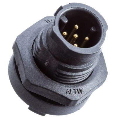 Amphenol Industrial Circular Connector 5 Contacts Panel Mount Miniature Plug Male IP68 X-LOK Series AD-05PMMS-QC8001