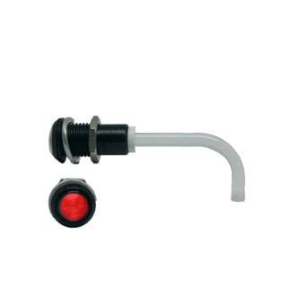 Bivar Panel 1-Way Right Angle Rigid LED Light Pipe Red Lens 9 mm, 38 mm Length RHD-0900-1500-F9PZR67PR