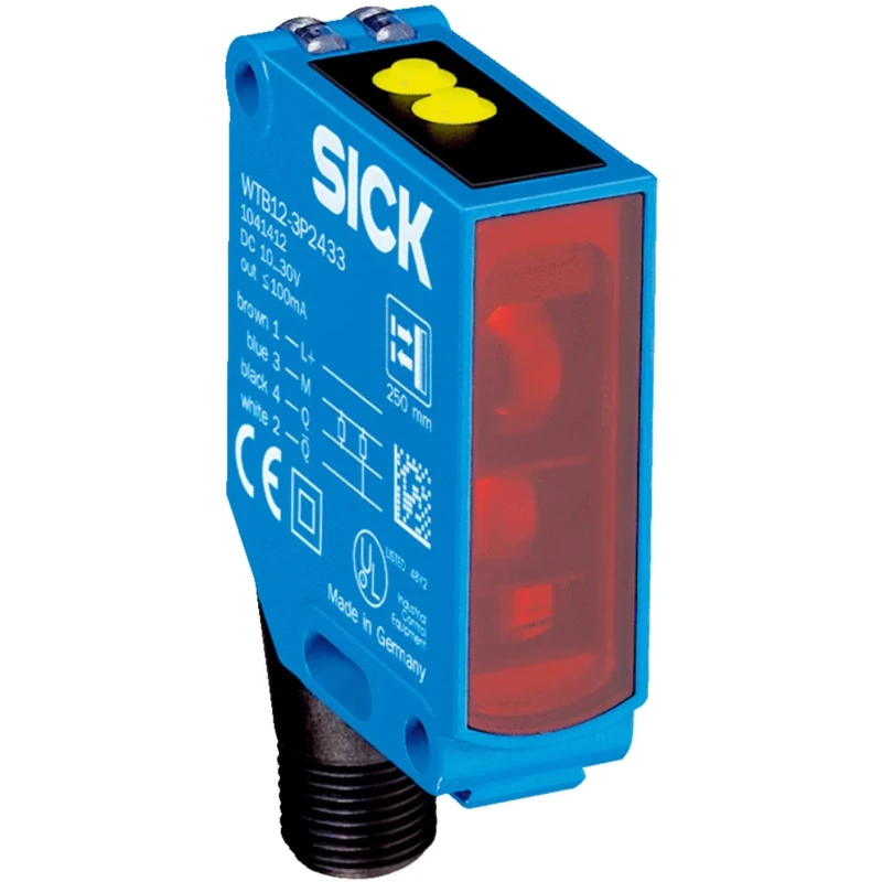 SICK Background Suppression Photoelectric Sensor, Block Sensor, 20 mm to 600 mm Detection Range, PNP Output WTB12-3P2413