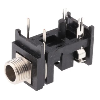 Switchcraft 6.35 mm Right Angle PCB Female 2 Way Mono Jack Connector RA49C-12A