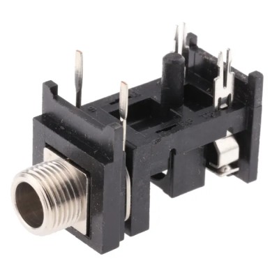Switchcraft 6.35 mm Right Angle PCB Female 2 Way Mono Jack Connector RA49C-12A