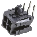 TE Connectivity Micro-Fit 3.0 Series Right Angle Through Hole PCB Header, 4 Contact(s), 3 mm Pitch, 2 Row 43045-0400