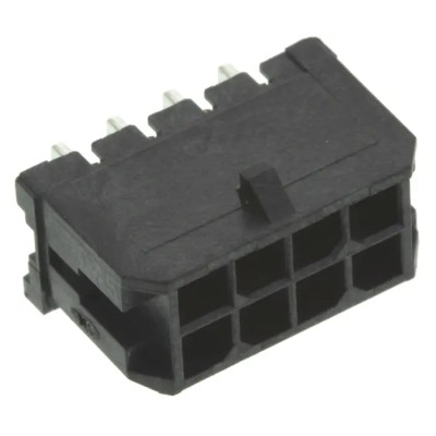 Molex Micro-Fit 3.0 Series Right Angle Through Hole PCB Header, 8 Contact, 3 mm Pitch, 2 Row, Shrouded 43045-0800
