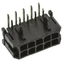 Molex Micro-Fit 3.0 Series Right Angle Through Hole PCB Header, 10 Contacts, 3 mm Pitch, 2 Row, Shrouded 43045-1000