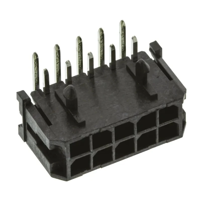 Molex Micro-Fit 3.0 Series Right Angle Through Hole PCB Header, 10 Contacts, 3 mm Pitch, 2 Row, Shrouded 43045-1000