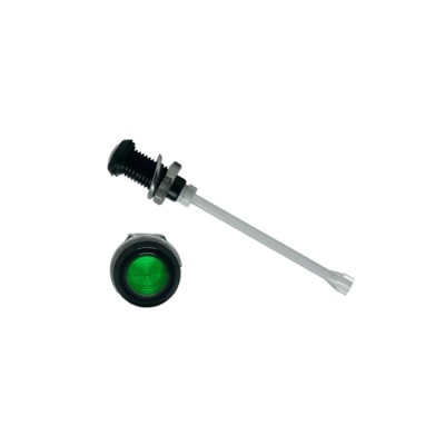Bivar Rigid Panel Mounted 1-Way Vertical Round LED Light Pipe Green Lens, Black LED RHD-910-F6PZG67PR