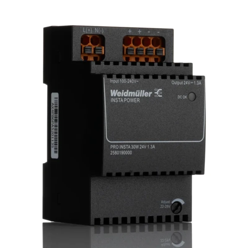 Weidmüller PRO INSTA Switched Mode DIN Rail Power Supply 24V DC Output, 1.3A, 30W, AC/DC Input 120-264V 2580190000