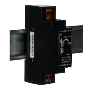 Weidmüller PRO INSTA Switched Mode DIN Rail Power Supply 24V DC, 16W, 700mA Output, AC/DC Input 2580180000