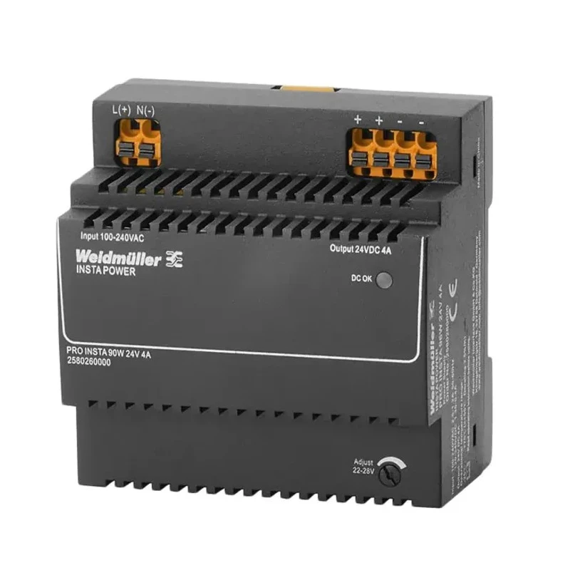 Weidmüller PRO INSTA Switched Mode DIN Rail Power Supply 24 V DC, 4 A Output, 96 W, AC/DC Input 370 V DC, 264 V AC 2580260000