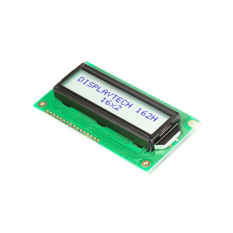 Displaytech Alphanumeric LED LCD Monochrome Display 2 x 16 Characters White on Green Backlight 4.2 V 162H DC BW-3LP