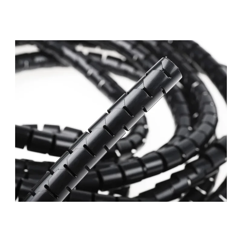 RS PRO Spiral Cable Wrap Black Nylon 15 mm Diameter 16 mm Maximum Bundle Diameter 0.8 mm Wall Thickness 5 m Length 210-8588