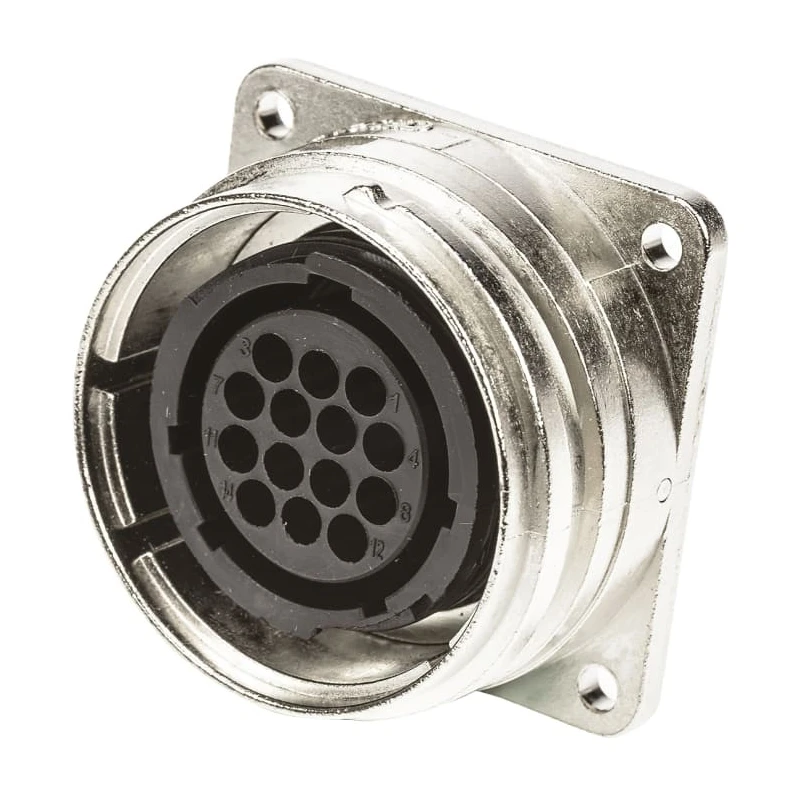 TE Connectivity Circular Connector, 14 Contacts, Panel Mount, Socket, Female, Standard Size, 600V, 13A, CMC Series 208487-1