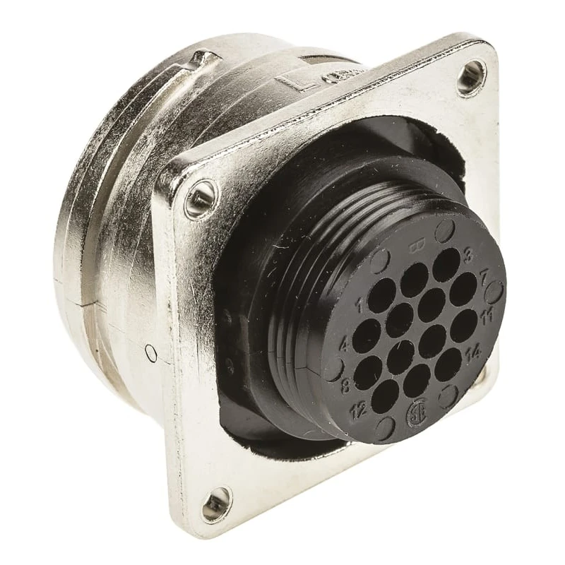 TE Connectivity Circular Connector, 14 Contacts, Panel Mount, Socket, Female, Standard Size, 600V, 13A, CMC Series 208487-1