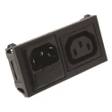 Bulgin C13, C14 Horizontal Snap-in IEC Connector, 250V, 10A, Fuse Size 5 x 20 mm BZH11/Z0000/00