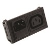 Bulgin C13, C14 Horizontal Snap-in IEC Connector, 250V, 10A, Fuse Size 5 x 20 mm BZH11/Z0000/00