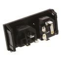 Bulgin C13, C14 Horizontal Snap-in IEC Connector, 250V, 10A, Fuse Size 5 x 20 mm BZH11/Z0000/00