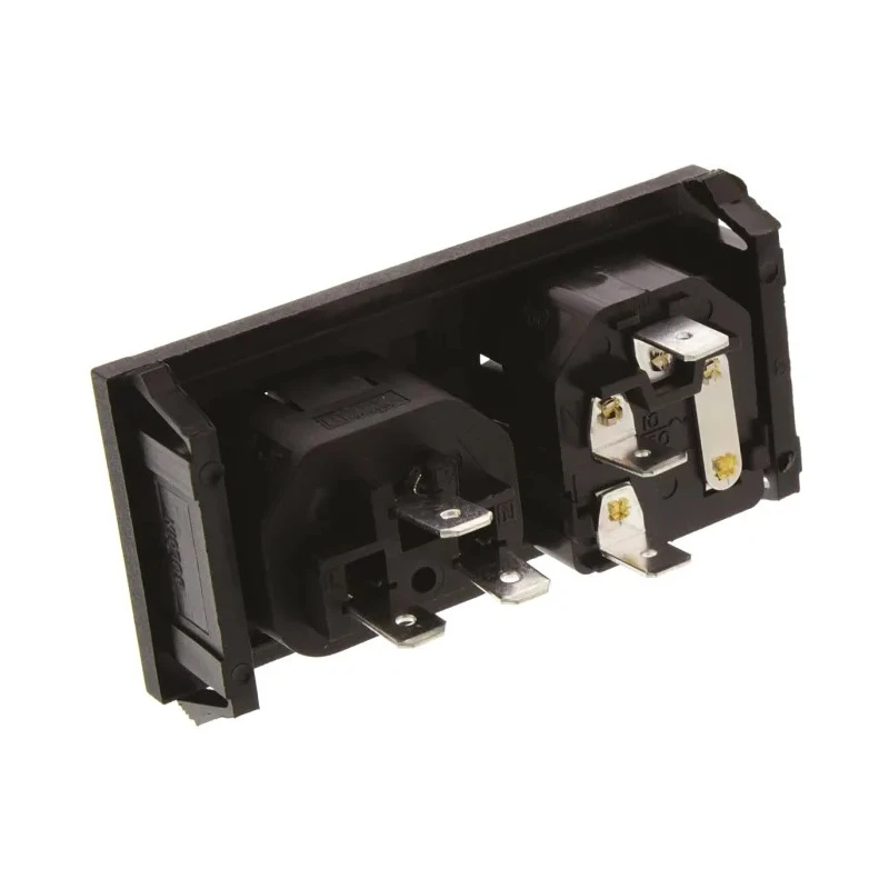 Bulgin C13, C14 Horizontal Snap-in IEC Connector, 250V, 10A, Fuse Size 5 x 20 mm BZH11/Z0000/00
