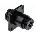 TE Connectivity Circular Connector 4 Contacts Panel Mount Socket Male CPC Series 600V 11mm 206061-2
