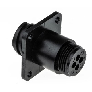 TE Connectivity Circular Connector 4 Contacts Panel Mount Socket Male CPC Series 600V 11mm 206061-2