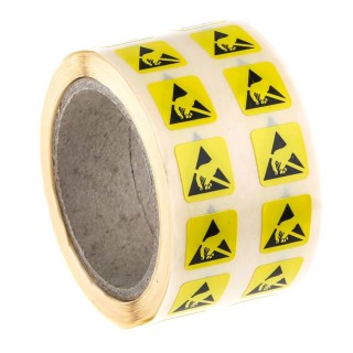 RS PRO Yellow Paper ESD Label Anti-Static ESD Text 12 mm x 12 mm 211-1231