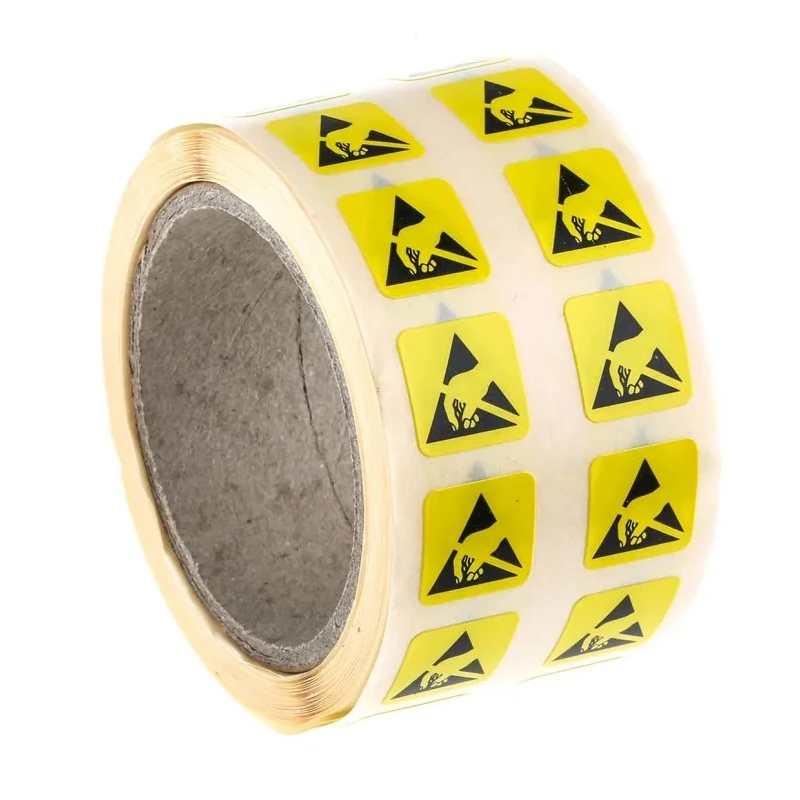 RS PRO Yellow Paper ESD Label Anti-Static ESD Text 12 mm x 12 mm 211-1231