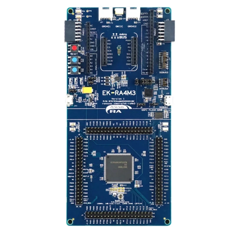 Renesas Electronics Evaluation Kit for RA4M3 MCU Group 12 Bit ADC Microcontroller Evaluation Kit RTK7EKA4M3S00001BE
