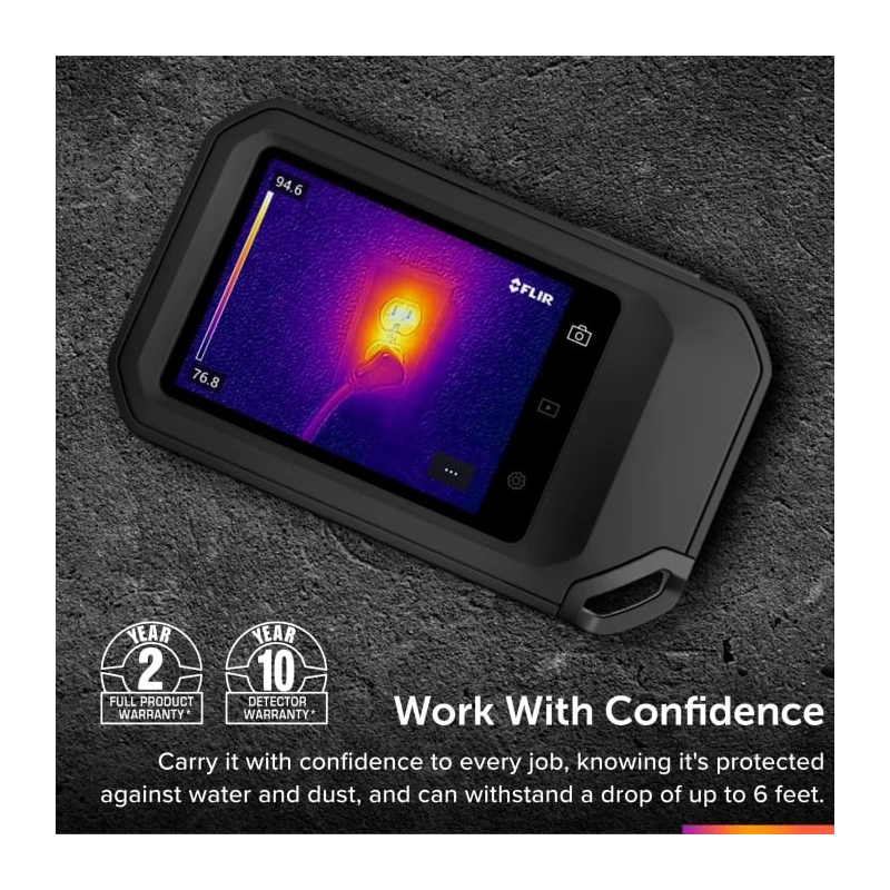 FLIR Thermal Imaging Camera with WiFi, 300°C Max Temperature, 128 x 96 Pixel Detector, 3.5-Inch FLIR C3-X (incl. Wi-Fi)