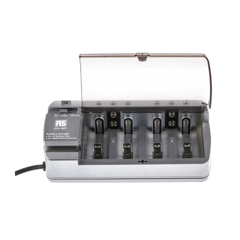 Panasonic RS PRO Multi Battery Charger for NiMH and NiCd 1.2V and 9V Batteries, 120mA Maximum Charge Current, EU UK 536-489