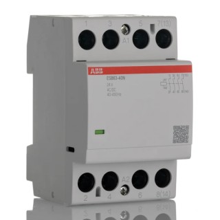 ABB ESB63 Contactor, 24V Coil, 2-Pole, 63 A, 14.5 kW, 4 NO, 400V ESB63