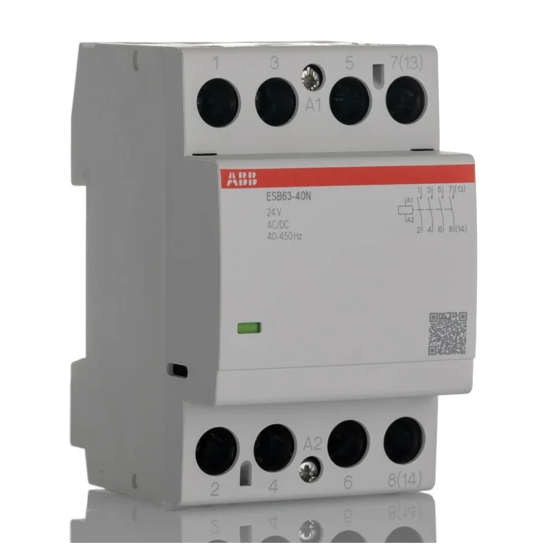 ABB ESB63 Contactor, 24V Coil, 2-Pole, 63 A, 14.5 kW, 4 NO, 400V ESB63