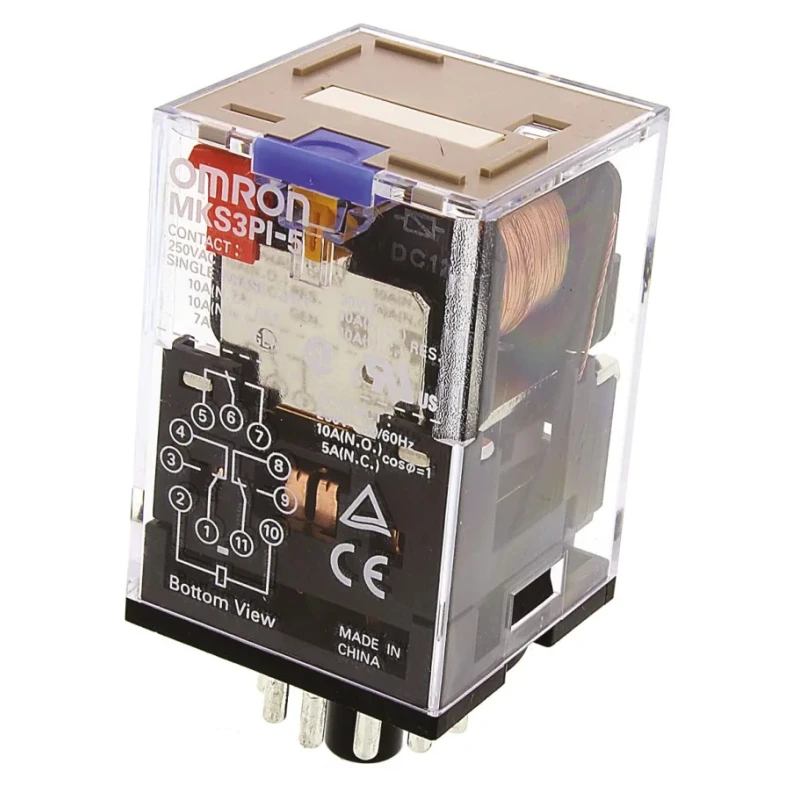 Omron PCB Relay 12V dc Coil 10A Switching Current 3PDT MKS3PI-5 12VDC