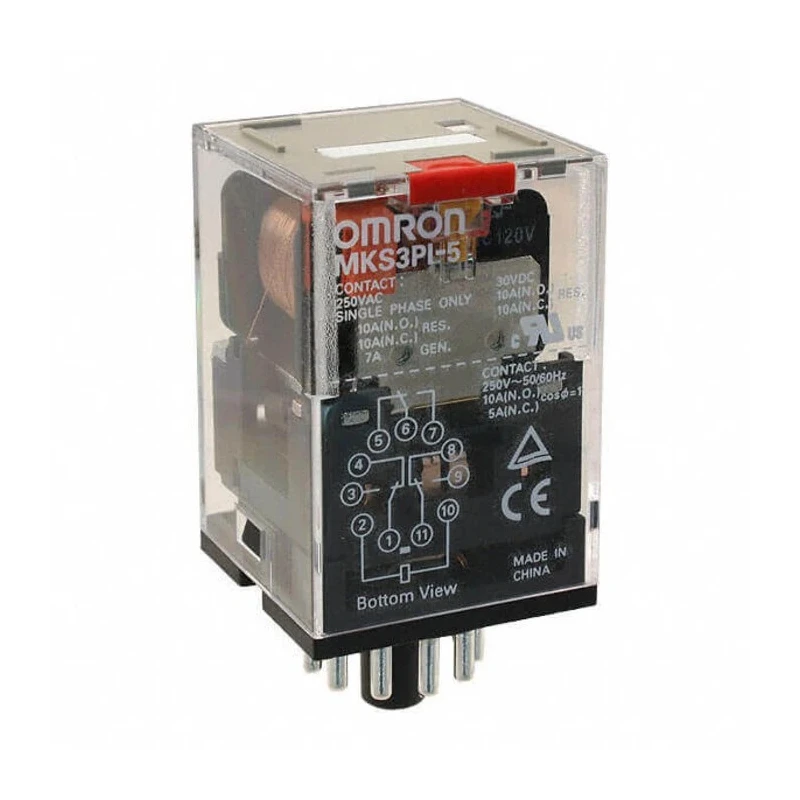 Omron Power Relay 230V AC Coil, 10A Switching Current, 3PDT Plug-In Terminal MKS3PI-5 230VAC