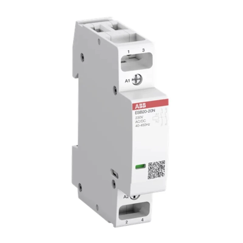 ABB 2-Pole Safety Contactor with 24V Coil, 20 A, 1.3 kW Power Rating, DIN Rail Mount ESB20