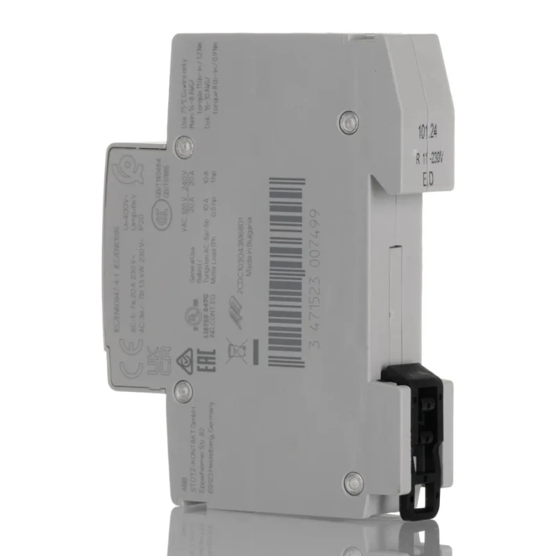 ABB ESB20 Safety Contactor, 230V AC Coil, 2-Pole, 20 A, 4.6 kW Power Rating, 1 NO/1 NC, 250V Contact Voltage ESB20