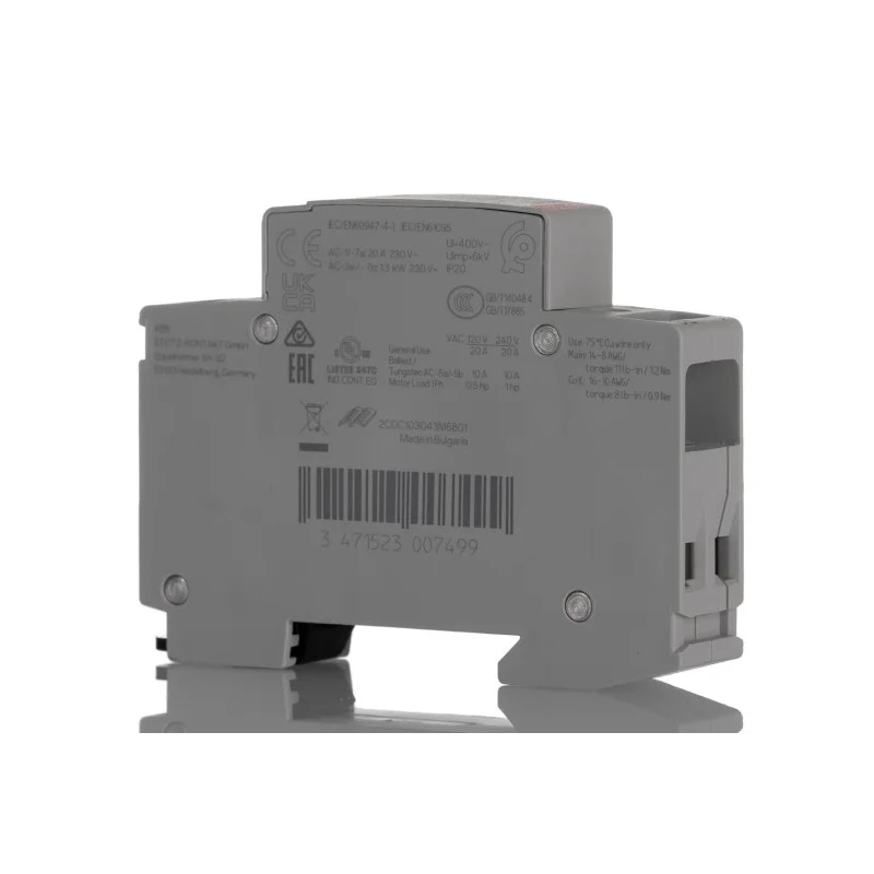 ABB ESB20 Safety Contactor, 230V AC Coil, 2-Pole, 20 A, 4.6 kW Power Rating, 1 NO/1 NC, 250V Contact Voltage ESB20