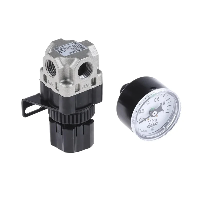 SMC Pneumatic Regulator G 1/4, 0.05 to 0.85 MPa Adjustable Outlet Pressure, 60 L/min Flow Rate ARX20