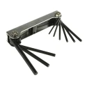 RS PRO 9 piece Folding Imperial Hex Key Set, Hex size 5/64 to 1/4 in, Zinc Plated Steel 537-754