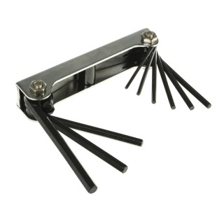 RS PRO 9 piece Folding Imperial Hex Key Set, Hex size 5/64 to 1/4 in, Zinc Plated Steel 537-754