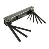 RS PRO 9 piece Folding Imperial Hex Key Set, Hex size 5/64 to 1/4 in, Zinc Plated Steel 537-754