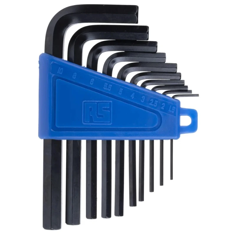 RS PRO 10 Piece L Metric Hex Key Set, Hex Size 1.5 to 10 mm 537-748