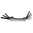 RS PRO 9 Piece Folding Metric Hex Key Set, Hex Size 1.5 to 8 mm Chrome Vanadium Steel Blackened Finish 537-760