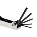 RS PRO 9 Piece Folding Metric Hex Key Set, Hex Size 1.5 to 8 mm Chrome Vanadium Steel Blackened Finish 537-760