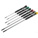RS PRO Precision Pozidriv and Slotted Screwdriver Set 6-Piece Long Reach Ergonomic Handles Model 537-849